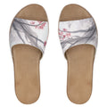 Cherry Blossom Art Womens Leather Sliders