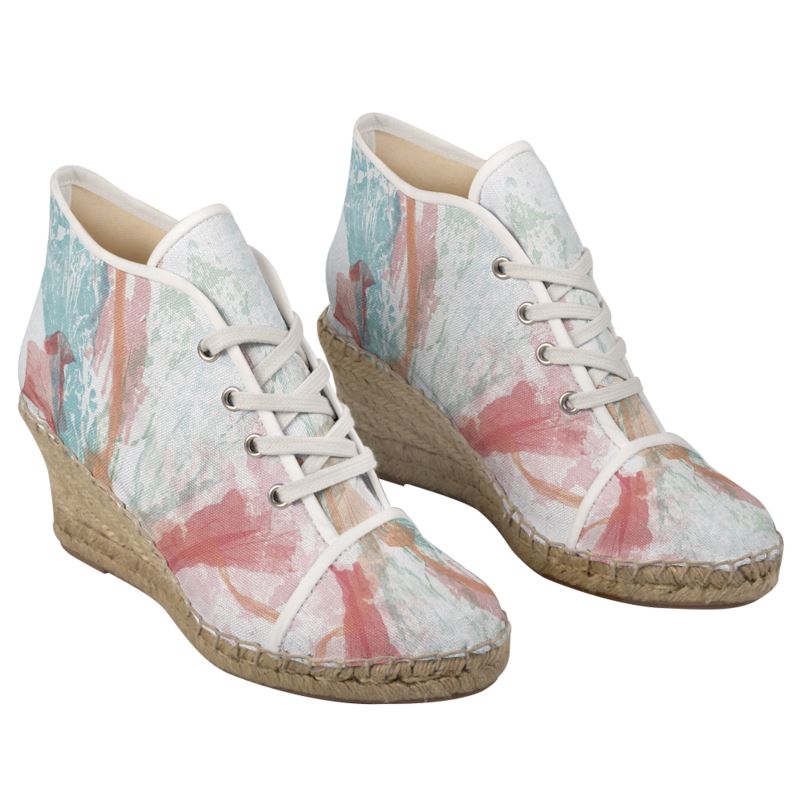 Sea Coral Art Ladies Wedge Espadrilles