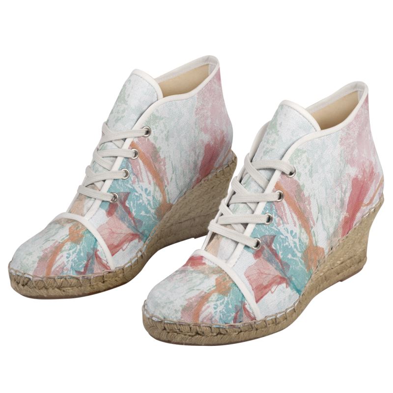Sea Coral Art Ladies Wedge Espadrilles
