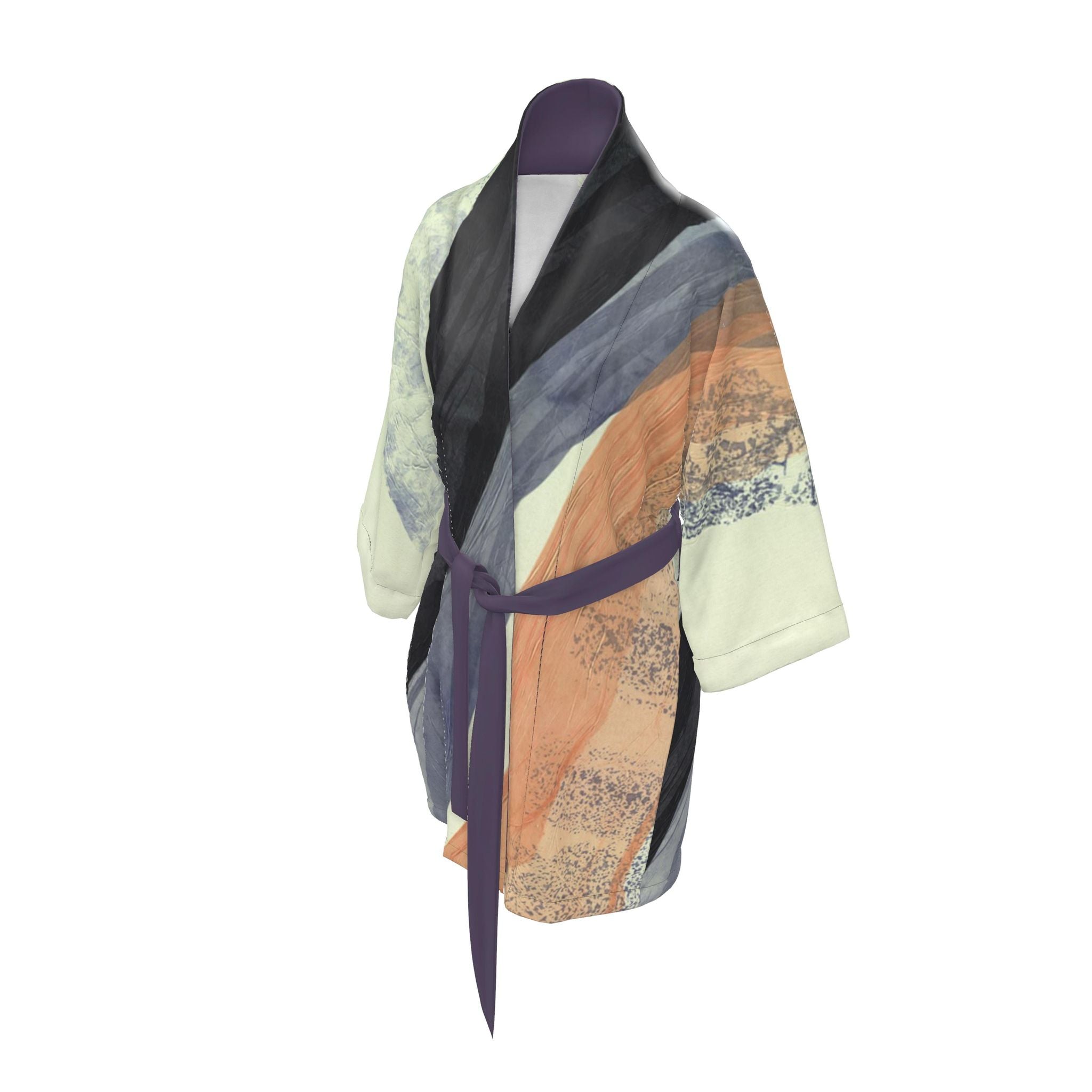 Navy&Peach Kimono
