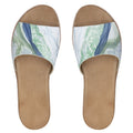 Beach Glass Art Womens Leather Sliders