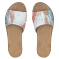 Sea Coral Art Womens Leather Sliders