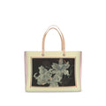 Matted Black Oriental Lily Art Handbag