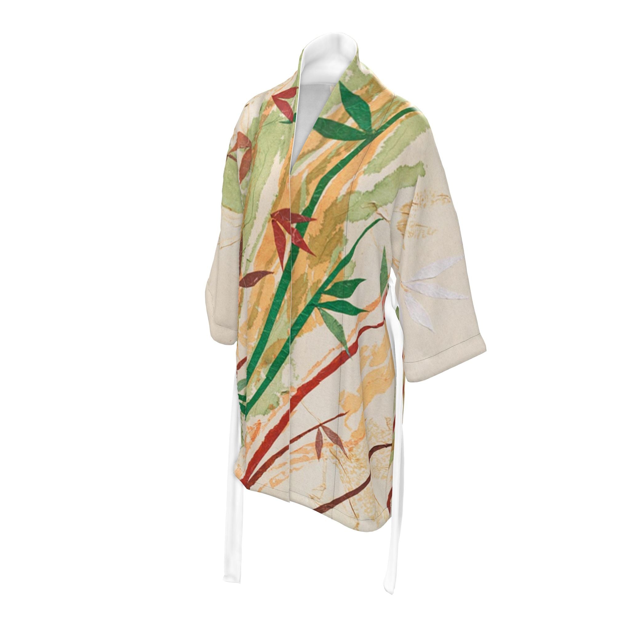 Brown Bamboo Art Kimono