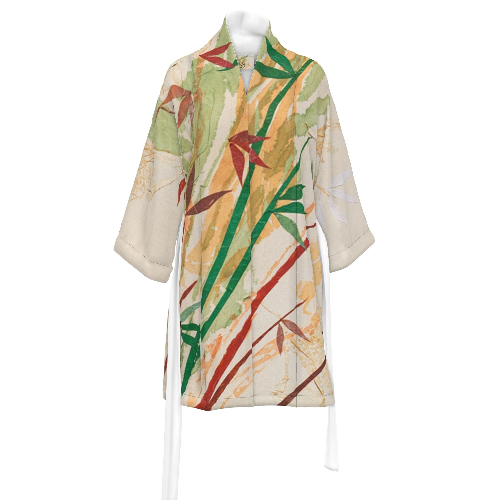 Brown Bamboo Art Kimono