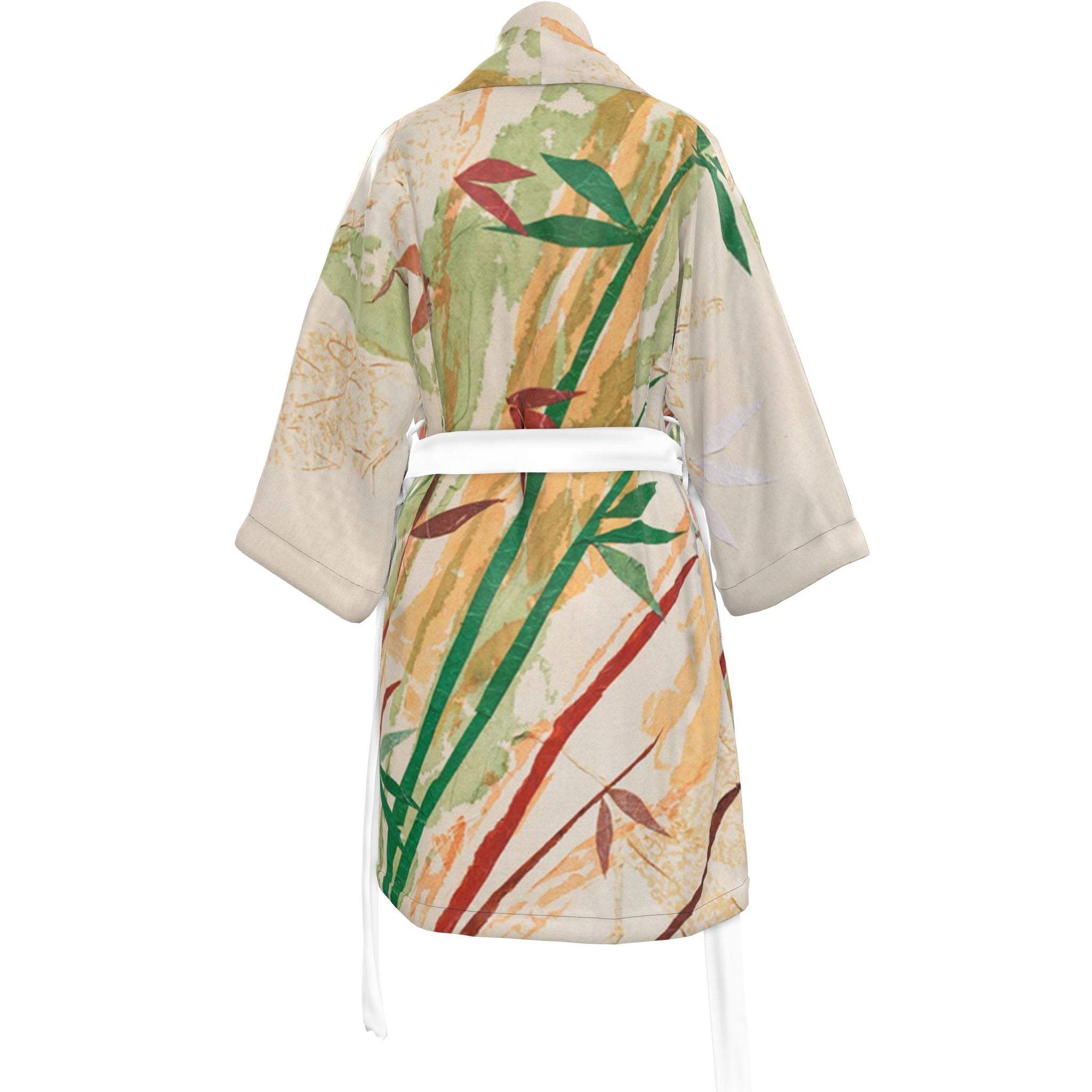 Brown Bamboo Art Kimono