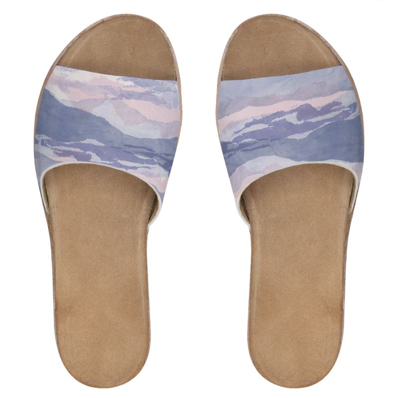 Blue Mountains Art Womens Leather Sliders