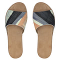 Navy&Peach Art Womens Leather Sliders