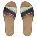 Orchid&Black Art Womens Leather Sliders