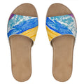 Triptych Washi Art Womens Leather Sliders