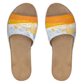Washi Sari Art Womens Leather Sliders