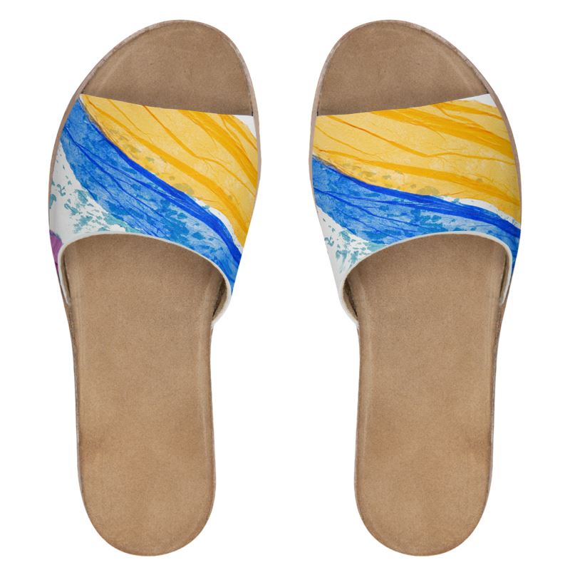 Sari Art Womens Leather Sliders
