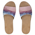Pink Mountain Art Womens Leather Sliders