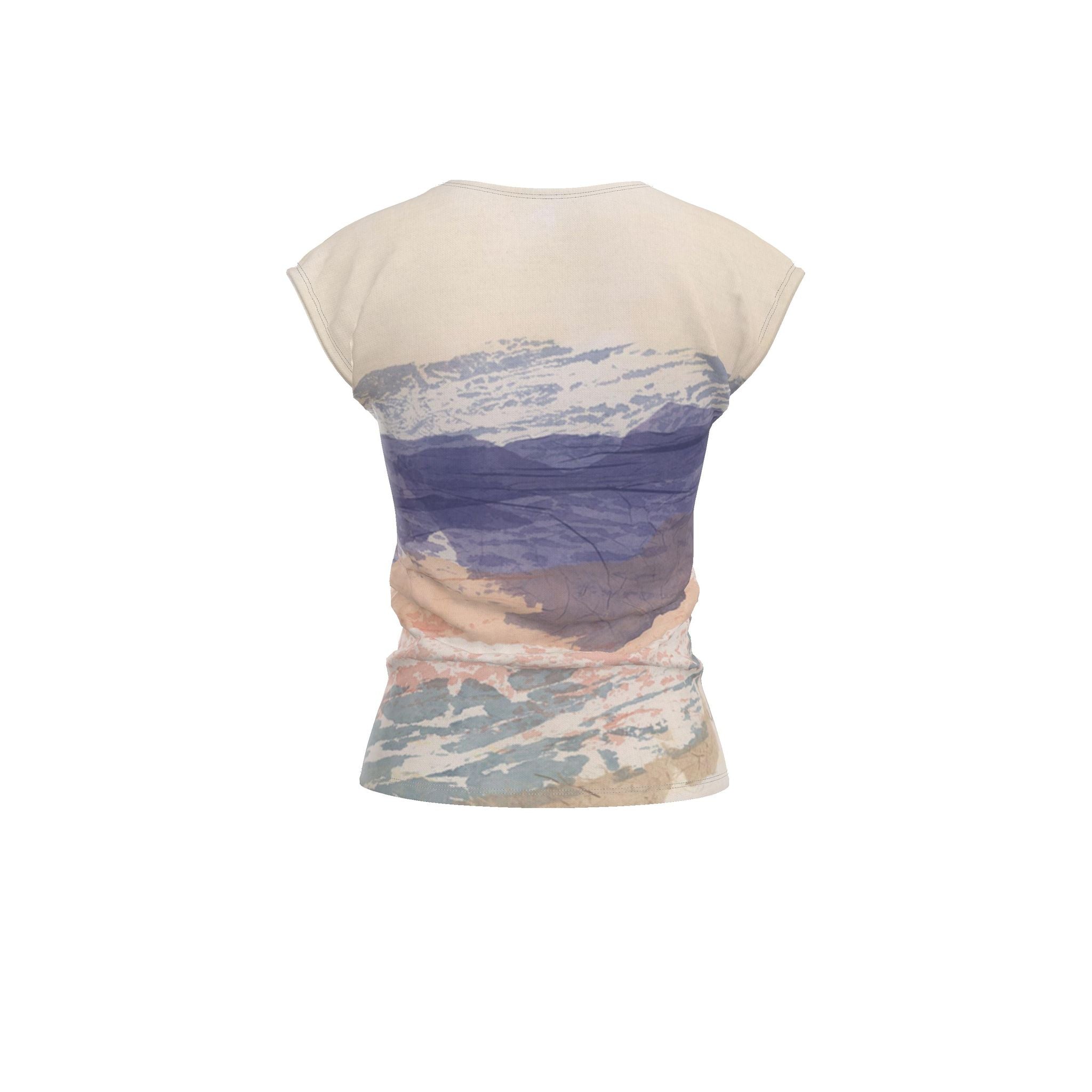 Abstract Mountain art Ladies T Shirt