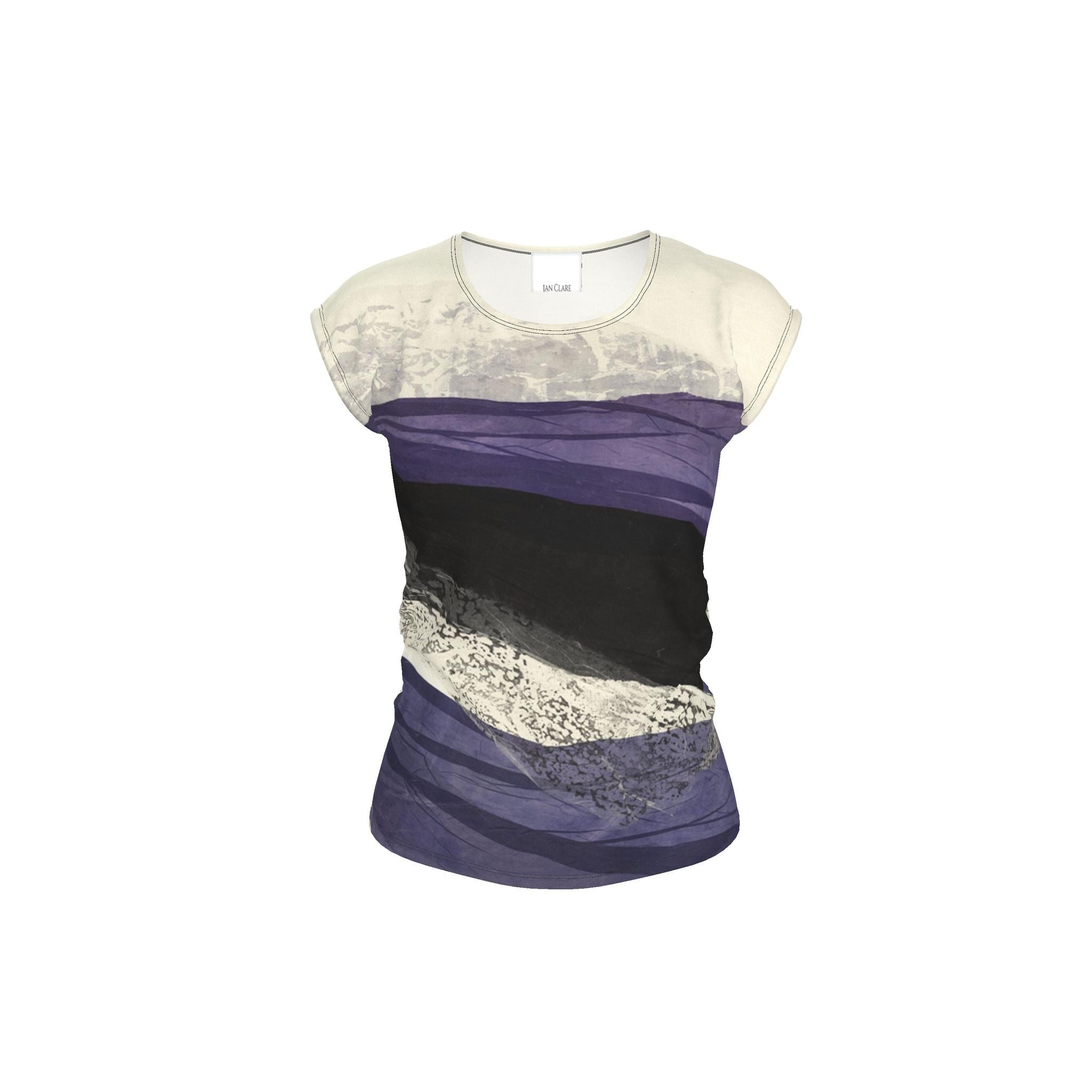 Blue&Black Abstract art Ladies T Shirt