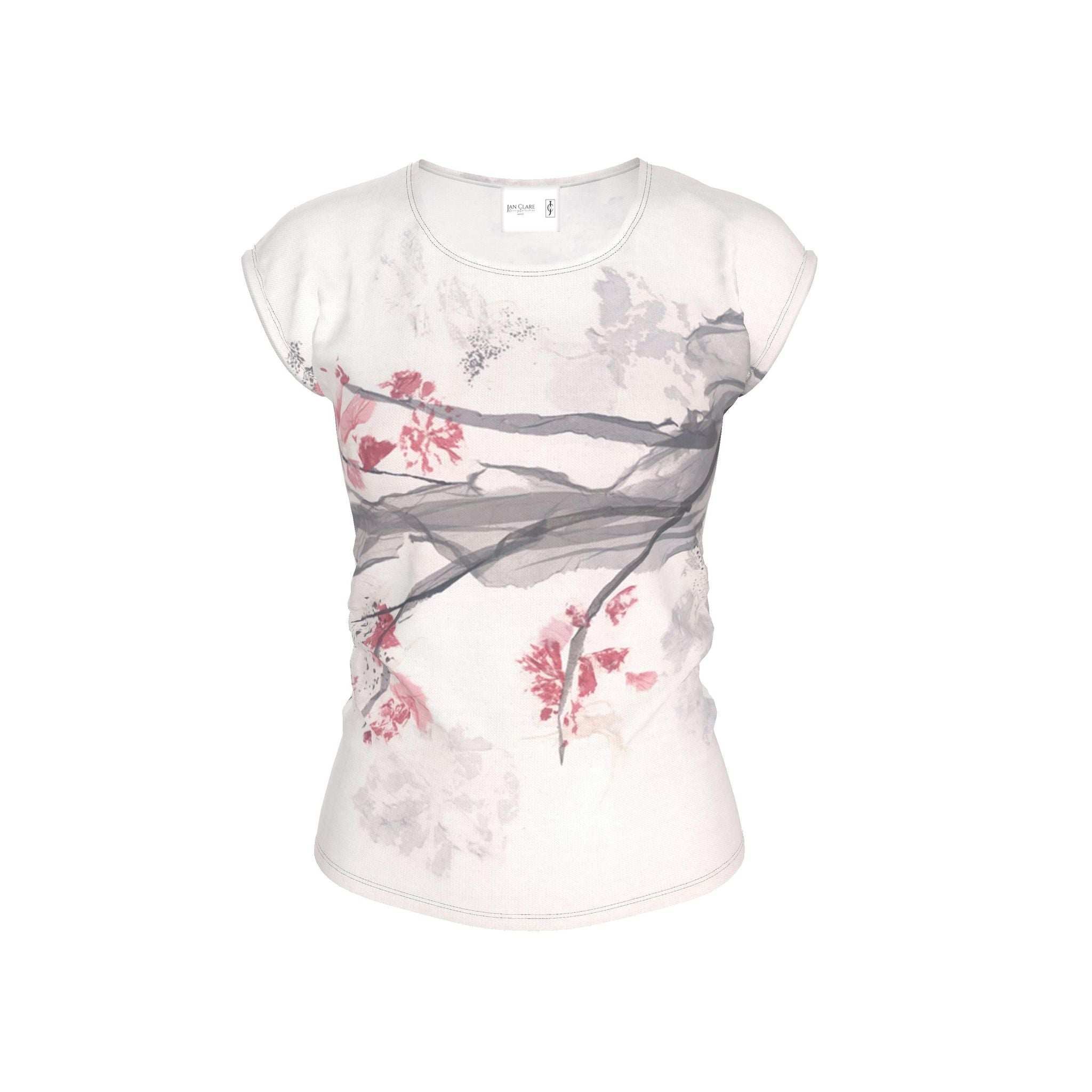 Cherry Blossom art Ladies T Shirt