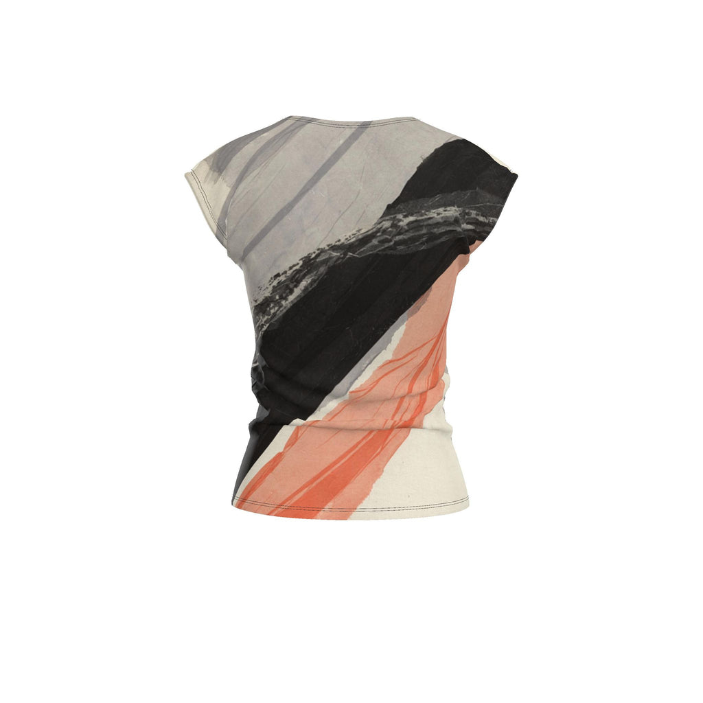 Peach&Black art Ladies T Shirt
