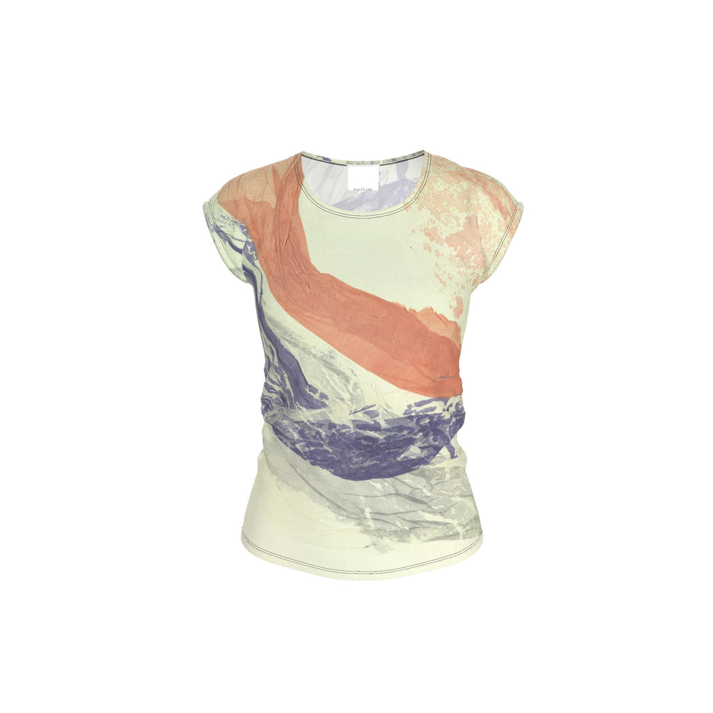 Periwinkle&Peach art Ladies T Shirt