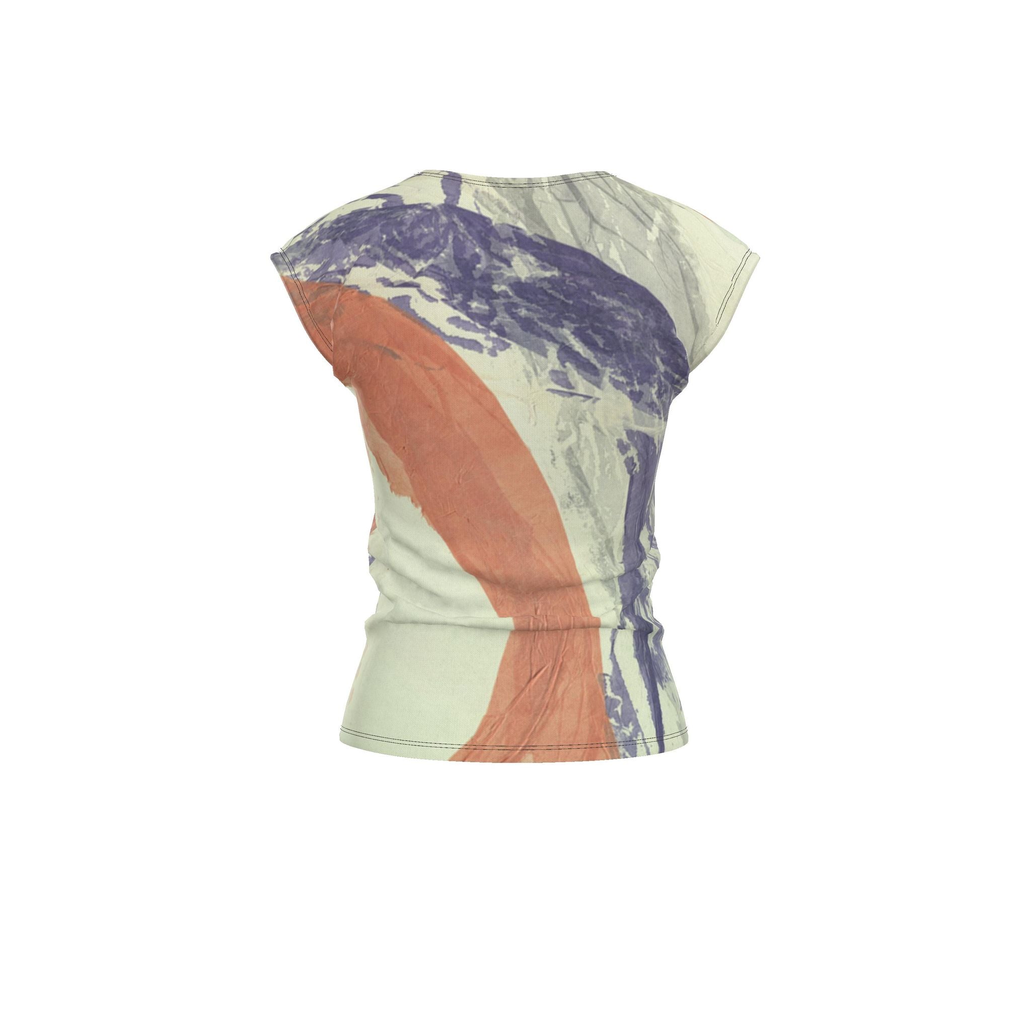 Periwinkle&Peach art Ladies T Shirt