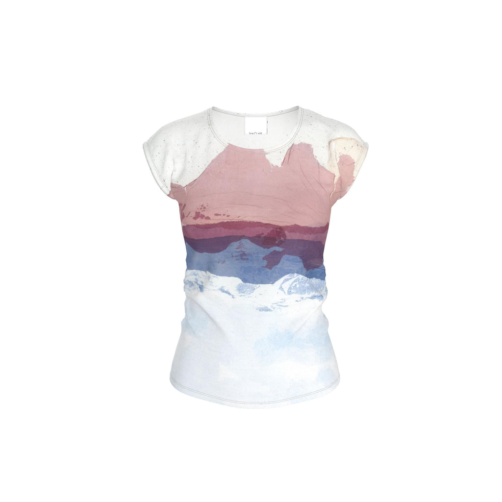 Pink Mountain art Ladies T Shirt