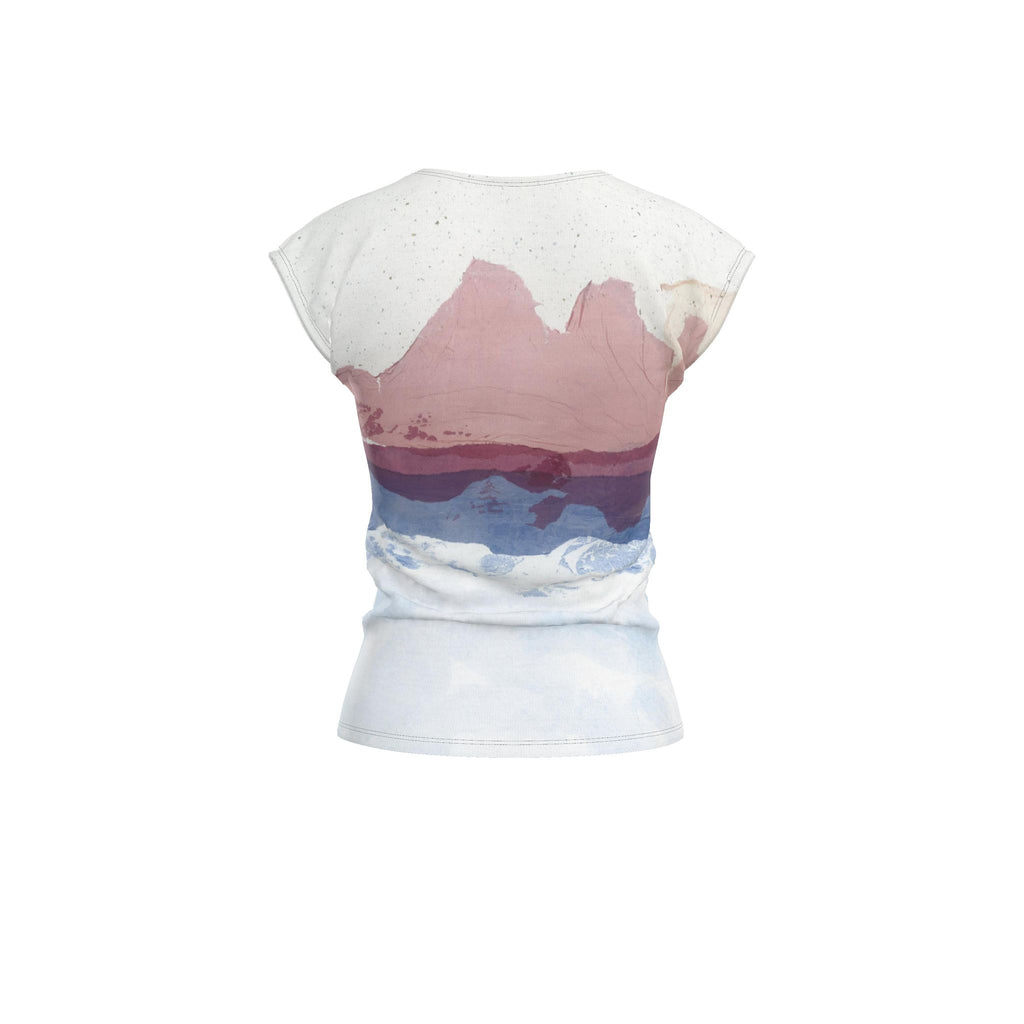 Pink Mountain art Ladies T Shirt