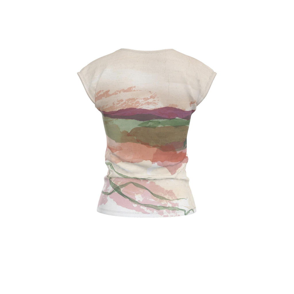 Mountain Sunset art Ladies T Shirt