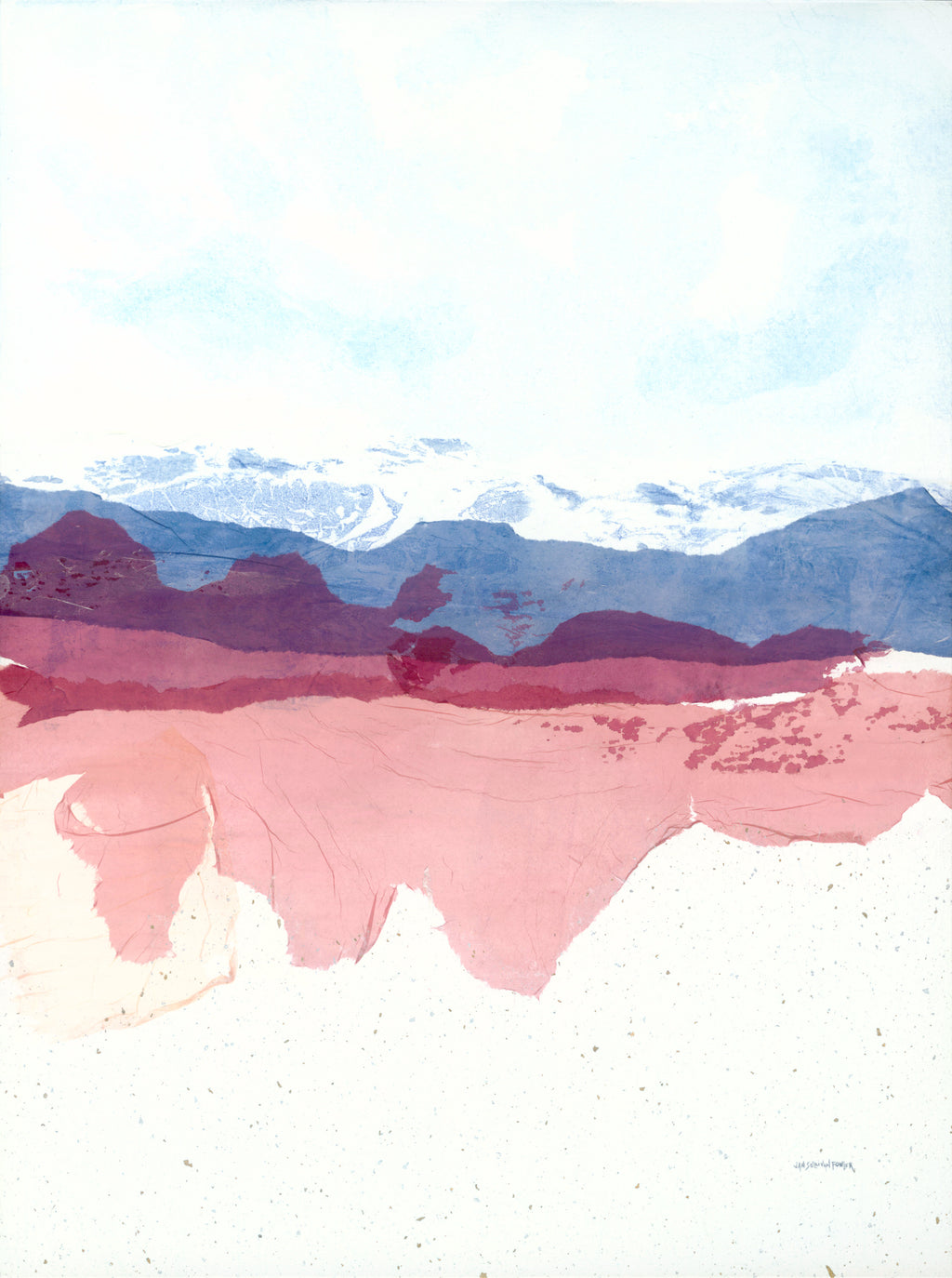 "Washi Mountain w/ Gold leaf" Fine Art Print