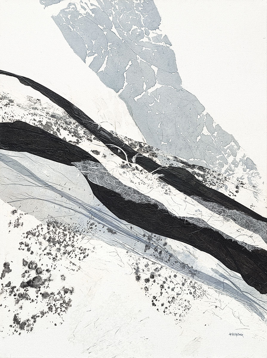 'Silver Threads' Washi Paper Original  30x40