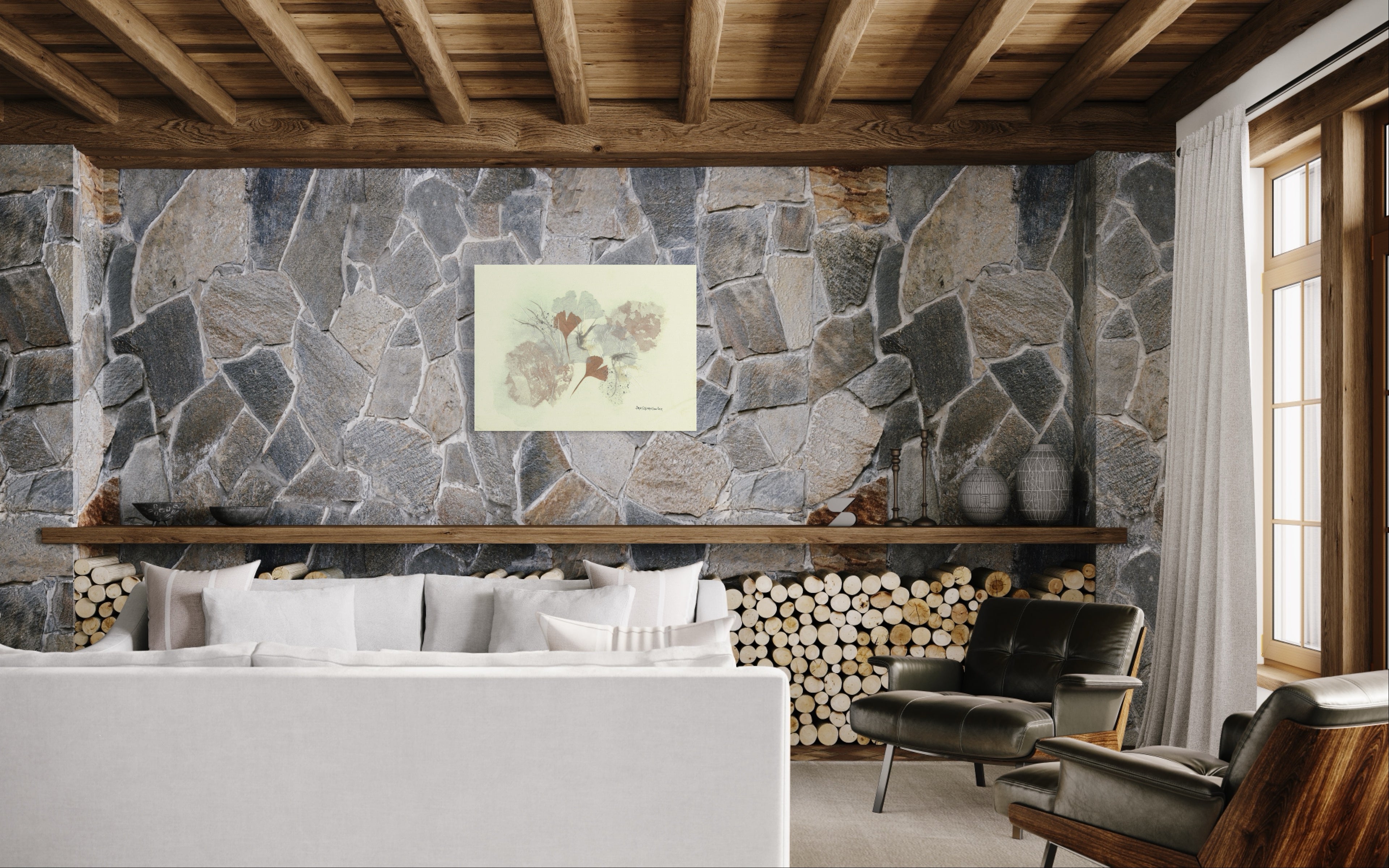Echoes of Gingko in Washi Giclée Reproduction prints