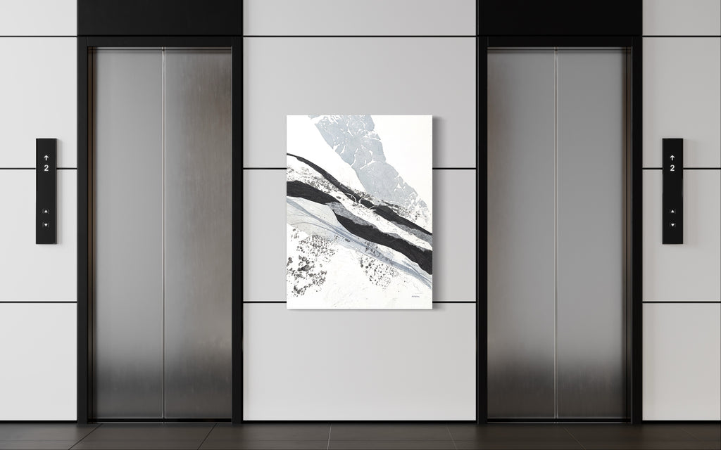 'Silver Threads' Washi Paper Original  30x40