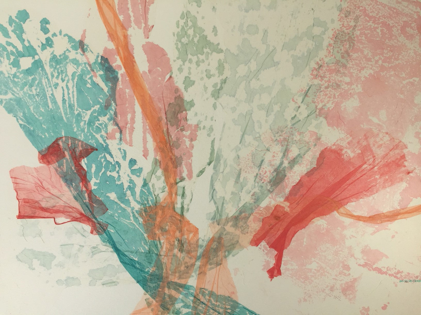 Sea Coral in Washi Original 30x40